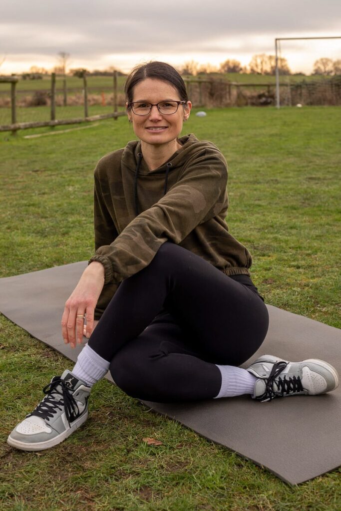 Fitness coach outdoors during personal brand shoot